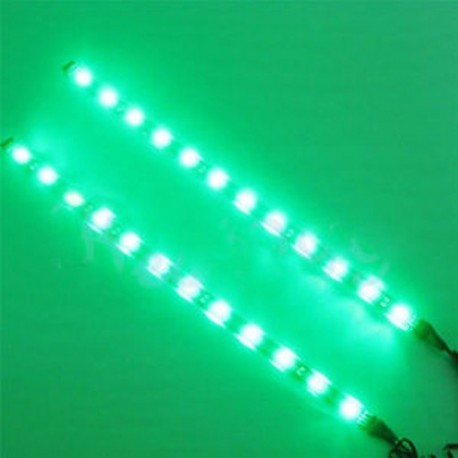 Zöld Vízálló meleg 2PC 12 LED 30cm 5050 SMD LED csík könnyű rugalmas 12V autó dekor
