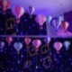 Kék Mikulás Karácsonyi forró levegő papír lámpa díszítés lámpabúra otthon fél léggömb dekoráció JP