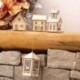Kis Mikulás LED fény fa ház aranyos karácsonyfa lóg díszek Holiday Decor ajándékok