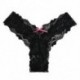 Fekete Női csipke zökkenőmentes G-string rövidnadrág tanga bugyi fehérnemű fehérnemű knickers
