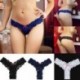 Fekete Női csipke zökkenőmentes G-string rövidnadrág tanga bugyi fehérnemű fehérnemű knickers
