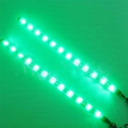 Zöld Vízálló 2PC 12 LED 30cm 5050 SMD LED csík könnyű rugalmas 12V autó dekor DIY