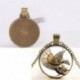 Vintage Steampunk sárkány fotó üveg Cabochon bronz lánc medál nyaklánc ajándék