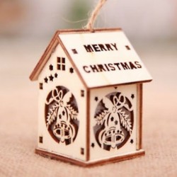 Kis harang Karácsonyi Led könnyű fa ház aranyos karácsonyi fa lóg díszek Holiday Decor