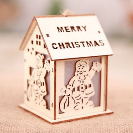 Nagy Mikulás Karácsonyi Led könnyű fa ház aranyos karácsonyi fa lóg díszek Holiday Decor