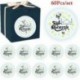 60x EID Mubarak Ramadan Decor Party Candy ajándékdoboz Lable Seal matricák kellékek