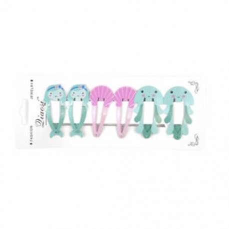 * 4 6Pcs (Medúza   Mernaid   ... 6Pcs lányok baba gyümölcs haj klipek Snaps Hairpin Mini Barrettes haj kiegészítők