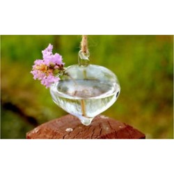 Lámpás alakú 1 x átlátszó függő üvegbab labdák gyertya Tealight tartó fél esküvői dekoráció