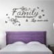 Család, ahol az élet kezdődik falmatrica Idézet szavak Mural Vinyl DIY Art Home Decor