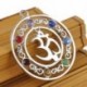 Crystal OM szimbólum Természetes 7 drágakő gyöngyök Reiki csakra gyógyító pont medál nyaklánc ajándék