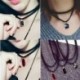 * 47 Gothic Punk fekete csipke retro choker nyaklánc ékszer csipke virág medál