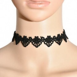 * 67 Gothic Punk fekete csipke retro choker nyaklánc ékszer csipke virág medál