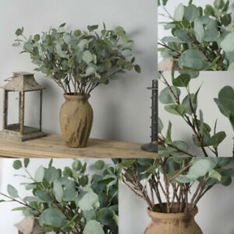 Mesterséges növény eukaliptusz zöld levél szimulációs növény csomó Modern lakberendezés