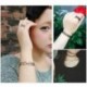 1 Készlet Retro Stretch Tattoo Choker nyaklánc karkötő gyűrű fekete elasztikus Boho