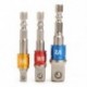 3Pcs 1/4 &quot 3/8&quot  1/2 &quot 3Pc / Set Hex Drill Bit csatlakozó adapter elektromos ütközésvezérlő