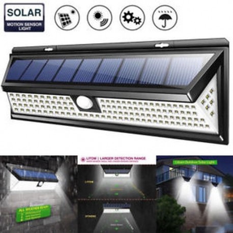 1 Pack-118 LED Vízálló LED Solar Power PIR mozgásérzékelő fali fény szabadtéri kert udvari lámpa