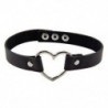 Fekete Női divat bőr szegecs szív gyűrű nyakörv Punk gótikus Choker Charm nyaklánc