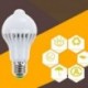 7W E27 7W / 9W Auto PIR mozgásérzékelő LED izzó energia villanykörte infravörös lámpa
