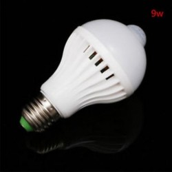 9W E27 7W / 9W LED Auto PIR mozgásérzékelő izzó energia villanykörte infravörös lámpa