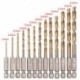 13pc1.5-6.5mm HSS titán bevonatú 1/4 &quot Hex Shank csavaros fúrószerszám