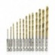 13pc1.5-6.5mm HSS titán bevonatú 1/4 &quot Hex Shank csavaros fúrószerszám