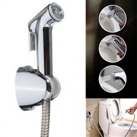 Kézi Bidet WC Shattaf Adapter Spray zuhanyfej fali konzol tömlő készlet
