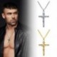 Ezüst Divat férfi rozsdamentes acél Crucifix Jézus kereszt medál lánc nyaklánc ékszer