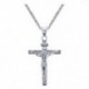 Ezüst Divat férfi rozsdamentes acél Crucifix Jézus kereszt medál lánc nyaklánc ékszer