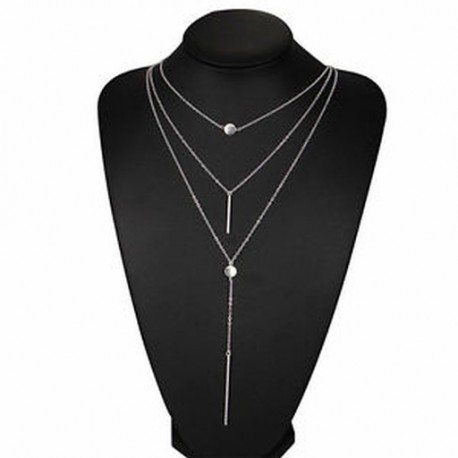 Ezüst Divat Női Choker Chunky nyilatkozat Bib lánc Charm medál nyaklánc ékszer