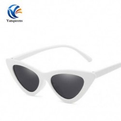 Fehér keret   szürke lencse Női retro macska szem napszemüveg klasszikus tervező Vintage divat árnyalatok szemüveg