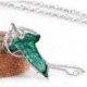 A gyűrűk retro ura zöld levél elf Pin bross medál lánc nyaklánc ajándék