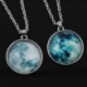 * 2 Teljes fluoreszkáló medál Rising Moon Glow a sötét fényes lánc nyaklánc