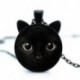 Pet Lovers fekete macska medál fülekkel festés macska lánc nyaklánc ékszer