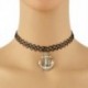 Horgony Vintage Stretch Tattoo Choker nyaklánc medál Retro Henna Punk Elasztikus 80-as évek 90-es években