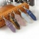 Lapis lazuli 7 * Természetes kvarc kristály kő pont Chakra gyógyító drágakő medál nyaklánc ajándék