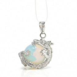 Sea Opal Retro ezüst természetes kristály hatszögletű drágakő drágakő medál nyaklánc ékszerek