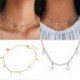 Ezüst 1db női zokni nyaklánc Choker csillag arany lánc egyszerű csehországi ékszer ajándékok