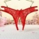 Piros Női csipke bugyi Crotchless virágos fehérnemű-bugyi Fehérnemű G-string rövidnadrág