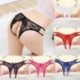 Piros Női csipke bugyi Crotchless virágos fehérnemű-bugyi Fehérnemű G-string rövidnadrág