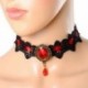 Kék Nők csipke drágakő Punk viktoriánus choker gallér nyaklánc medál gótikus Cosplay