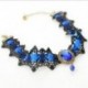 Kék Nők csipke drágakő Punk viktoriánus choker gallér nyaklánc medál gótikus Cosplay