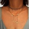 Női divat többrétegű arany choker csillag kristály lánc medál nyaklánc ékszer