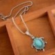 Vintage nők Boho türkiz teknős Charm medál lánc nyaklánc ékszer ajándék