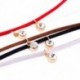 Fekete Vintage bőr lánc choker nyaklánc gyöngy kristály medál két réteg ékszerek
