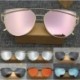 S-Gold   Pink Vintage Retro női férfiak szemüveg túlméretezett geometriai lapos tükör lencse napszemüveg