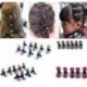 Színezett Rengeteg 12 PCS lány édes strasszos kristály virág mini haj karmok klip bilincsek