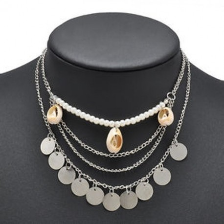 Vintage strand tengeri kagyló érme medál lánc choker nyilatkozat nyaklánc ékszerek