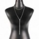 Ezüst Divat nők Bling strasszos kristály hosszú lánc Wrap Choker nyaklánc ékszerek