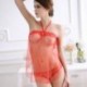 Piros Női szexi fehérnemű átlátszó csipke babydoll ruha hálóruha éjszakai ruha G-string