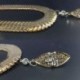 Divat nők arany choker gallér strasszos kristály levél lánc nyaklánc ékszer